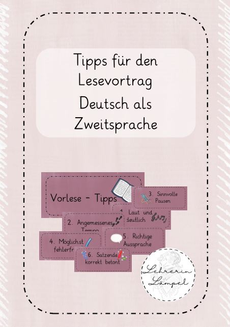 Material - Tipps für den Lesevortrag - Link zu Lehrermarktplatz